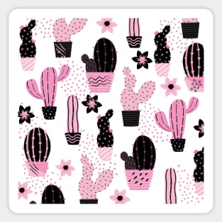 Cute Cactus Pattern (pink) Sticker